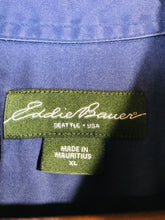 Load image into Gallery viewer, Eddie Bauer Men's Cotton Button-Up Shirt | XL | Blue