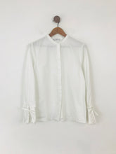 Load image into Gallery viewer, Mango Women's Collarless Button-Up Shirt | L UK14 | White