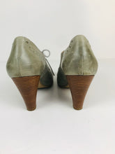 Load image into Gallery viewer, Office Women's Leather Brogue Loafer Heels | EU38 UK5 | Green