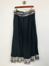 Load image into Gallery viewer, Monsoon Women's Embroidered Pleated Midi Skirt | UK14 | Blue