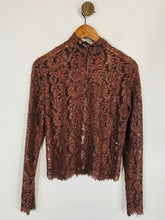 Load image into Gallery viewer, Wilfred Women's High Neck Lace Blouse | M UK10-12 | Brown
