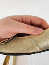 Load image into Gallery viewer, Lands' End Women’s Glitter Metallic Ballerina Flats Shoes | UK5 | Gold