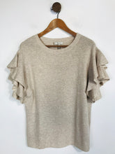 Load image into Gallery viewer, Hobbs Women's Ruffle Short Sleeve Jumper NWT | M UK10-12 | Beige