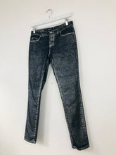 Load image into Gallery viewer, Zara Womens Premium Denim Glitter Skinny Jeans | EU34 UK6 W28 L28 | Dark Blue