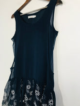 Load image into Gallery viewer, Sunny Girl Women's Ruffle Sheer Mini Dress | UK12 | Blue