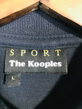 Load image into Gallery viewer, The Kooples Women's Zip Polo Shirt | L UK14 | Blue