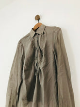 Load image into Gallery viewer, Boss Hugo Boss Women’s Ruched Button-Up Shirt | UK12 | Brown