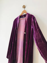 Load image into Gallery viewer, Ann Trewartha Women’s Velvet Hand-Dyed Longline Cardigan | UK18 | Purple
