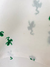 Load image into Gallery viewer, Club Monaco Women's Silk Frog Print Button-Up Shirt | S UK8 | White