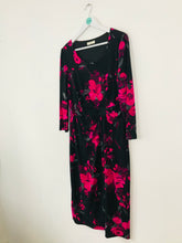 Load image into Gallery viewer, Precis Women’s Floral Long Sleeve Midi Dress | UK14 | Black Pink