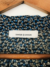 Load image into Gallery viewer, Samsøe Samsøe Women’s Floral Button-Up Shirt | M UK10-12 | Blue