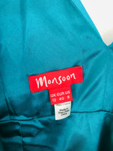 Load image into Gallery viewer, Monsoon Women's Silk Embroidered Mini Dress | UK12 | Blue