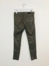 Load image into Gallery viewer, All Saints Women’s Wet Look Skinny Jeans | UK10 W29” L29”| Green