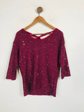 Load image into Gallery viewer, Monsoon Women's Knit Sequin Blouse | M UK10-12 | Burgundy