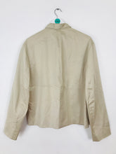 Load image into Gallery viewer, Theory Women’s Bomber Harrington Jacket | L | Beige