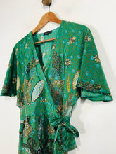 Load image into Gallery viewer, Great Plains Women's Floral Wrap Blouse | L UK14 | Green
