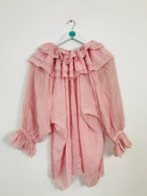 Load image into Gallery viewer, Juliet Dunn Women’s Silk Ruffle Blouse Top | Pink | UK10