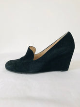 Load image into Gallery viewer, L.K. Bennett Women’s Wedge Slip-On Suede Heels | 39 UK6 | Black