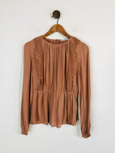 Load image into Gallery viewer, Mango Women's Crochet Ruched Blouse | M UK10-12 | Pink