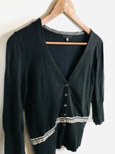 Load image into Gallery viewer, Coast Women's Striped Embroidered Cardigan | UK12 | Black