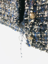 Load image into Gallery viewer, Zara Women's Check Tweed Blazer Jacket | M UK10-12 | Blue