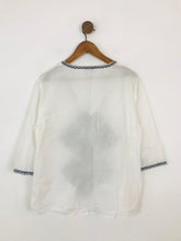 Load image into Gallery viewer, Hobbs Women's Embroidered Tunic Blouse | UK14 | White