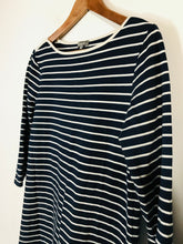 Load image into Gallery viewer, Jaeger Women's Cotton Striped Midi Dress | S UK8 | Blue