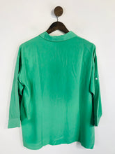 Load image into Gallery viewer, Jaeger Women's Silk Button-Up Shirt | UK12 | Green