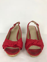 Load image into Gallery viewer, Phase Eight Womens Peep Toe Wedges | UK7.5 EU40 | Red