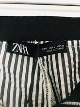 Load image into Gallery viewer, Zara Women’s Seersucker Striped Tapered Trousers NWT | L UK14 | Grey