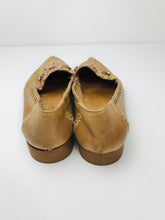 Load image into Gallery viewer, Mirage Vero Cuoio Women's Floral Embellished Slip On Shoes | EU38.5 UK5.5 | Brown