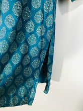 Load image into Gallery viewer, Fabindia Women's Floral Shirt Kaftan Dress NWT | L UK14 | Blue