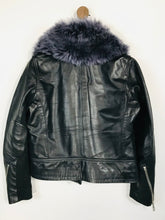 Load image into Gallery viewer, Whistles Women's Leather Fur Biker Jacket | UK14 | Black