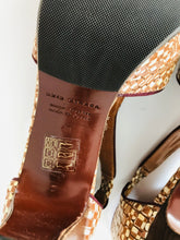 Load image into Gallery viewer, Chie Mihara Women’s Patterned Strappy Heel Sandals | 40 UK7 | Brown
