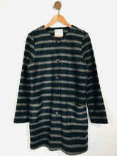 Load image into Gallery viewer, Kew Women's Striped Shacket Overcoat Coat | UK14 | Blue