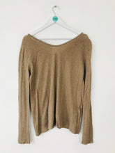 Load image into Gallery viewer, Comptoir Des Cotonniers Women’s Hook and Eye Corset Draped Jumper | XL | Brown