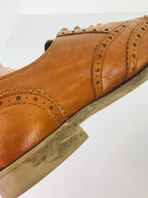 Load image into Gallery viewer, Bertie Women’s Leather Brogue Heart Flat Shoes | 40 UK7 | Brown