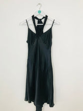 Load image into Gallery viewer, Patrizia Pepe Women’s 100% Silk Halter Neck Midi Shift Dress | UK 12 | Black