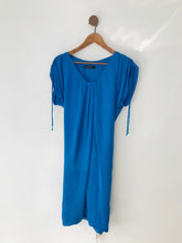 Load image into Gallery viewer, Marc Cain Women’s Gathered Shoulder Shift Dress | UK12 | Blue