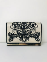 Load image into Gallery viewer, Karen Millen Women's Floral Embroidered Clutch Bag | White