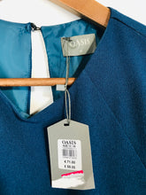 Load image into Gallery viewer, Oasis Women's Pleated Smart A-Line Dress NWT | UK10 | Blue
