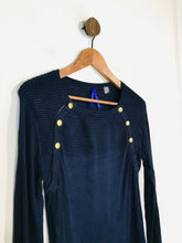 Load image into Gallery viewer, Seraphine Women's Knit Long Sleeve A-Line Dress | UK6 | Blue