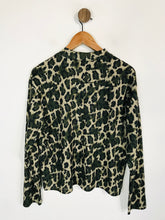 Load image into Gallery viewer, Zara Women's Leopard Print High Neck T-Shirt | L UK14 | Multicoloured