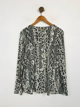 Load image into Gallery viewer, Oui Women's Snakeskin V-Neck Blouse | UK16 | Multicoloured