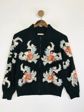 Load image into Gallery viewer, Alice + Olivia Women's Silk Embroidered Bomber Jacket | XS UK6-8 | Black