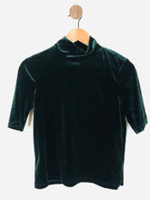 Load image into Gallery viewer, Zara Women's Velvet High Neck T-Shirt | M UK10-12 | Green