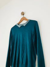 Load image into Gallery viewer, Oasis Women’s Metallic Collar Jumper | M UK10 | Blue-Green