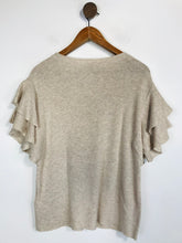 Load image into Gallery viewer, Hobbs Women's Ruffle Short Sleeve Jumper NWT | M UK10-12 | Beige
