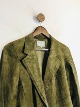 Load image into Gallery viewer, Jigsaw Women's Suede Real Leather Overcoat Coat | UK10 | Green