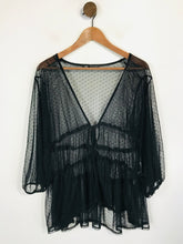 Load image into Gallery viewer, Zara Women's Polka Dot Sheer Blouse | M UK10-12 | Black